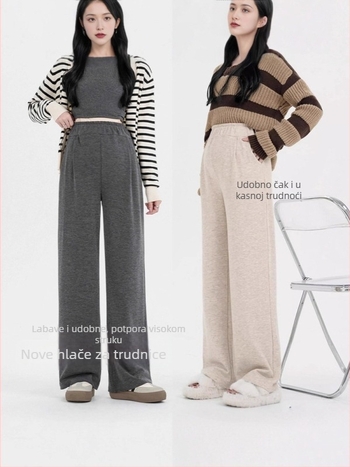 Trudničke široke leggings s flis podstavom, debele i tople, podrška za trbuh, za jesen i zimu