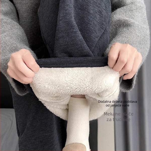 Trudničke široke leggings s flis podstavom, debele i tople, podrška za trbuh, za jesen i zimu