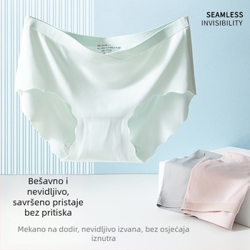 Bešavne trudničke gaćice od ice-silk materijala s pamukom podstavom, niski struk, plus veličina, trokutasti kroj, za rano i kasno razdoblje trudnoće