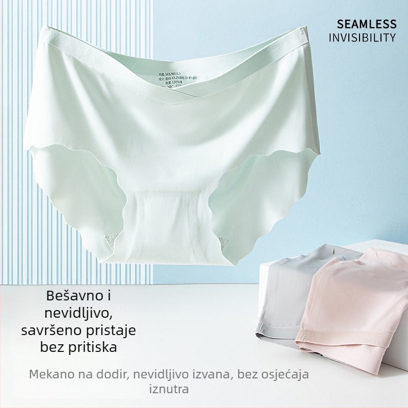 Bešavne trudničke gaćice od ice-silk materijala s pamukom podstavom, niski struk, plus veličina, trokutasti kroj, za rano i kasno razdoblje trudnoće