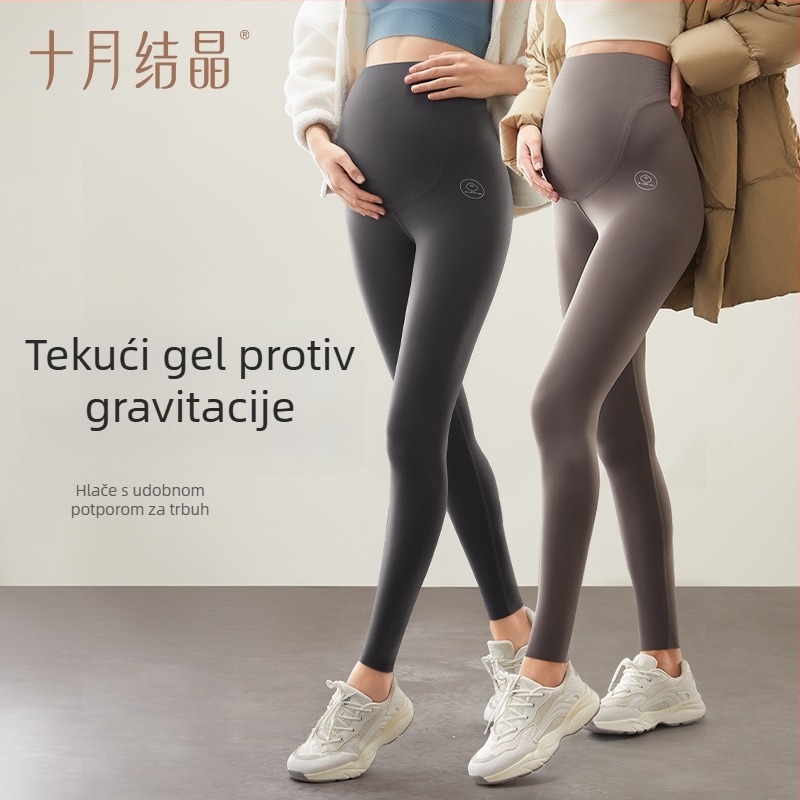 October Crystal antigravitacijske trudničke legice za proljeće i jesen, trbušne joga hlače, Shark stil, jesen-zima