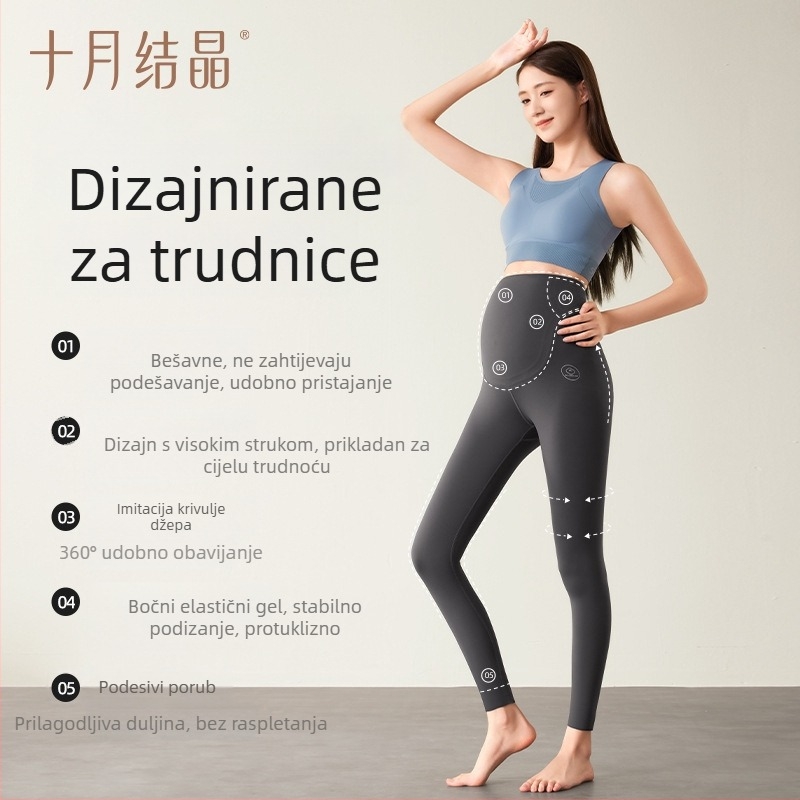 October Crystal antigravitacijske trudničke legice za proljeće i jesen, trbušne joga hlače, Shark stil, jesen-zima