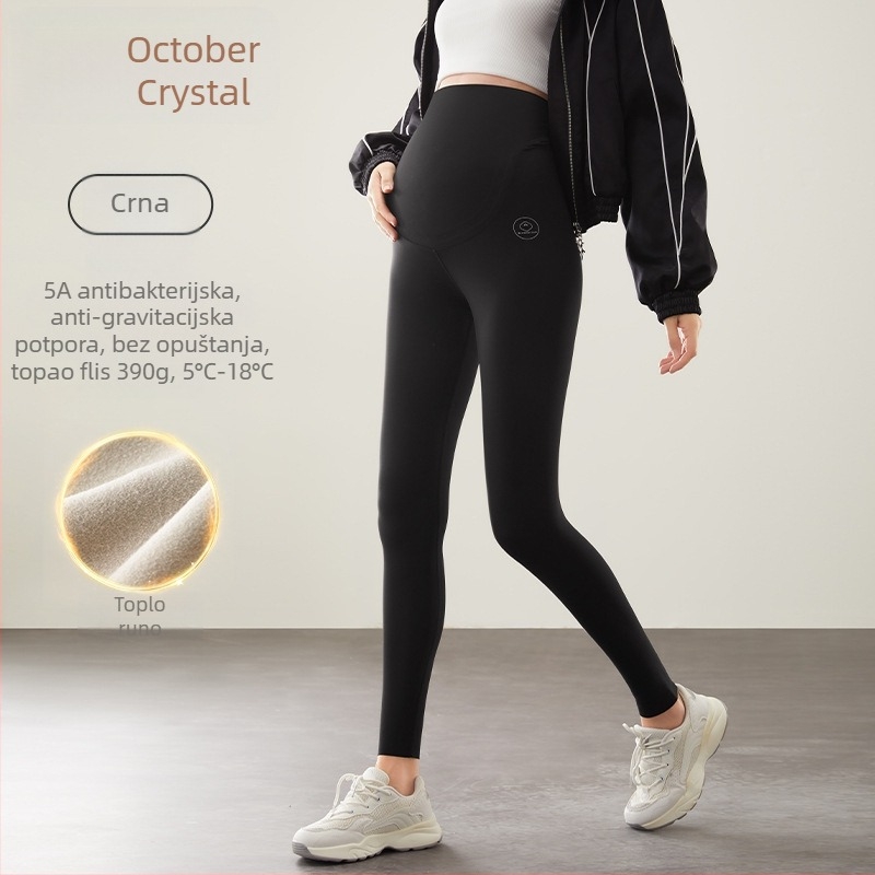 October Crystal antigravitacijske trudničke legice za proljeće i jesen, trbušne joga hlače, Shark stil, jesen-zima