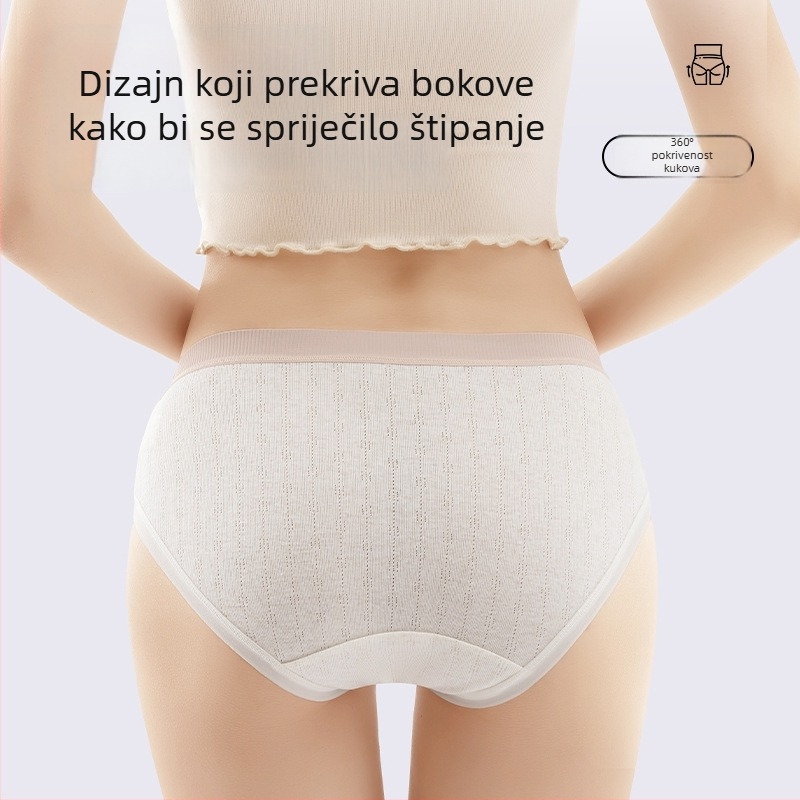 Gaćice za trudnice od 100% pamuka, antibakterijske, s produženim gussetom, niski struk, za sva trimestra trudnoće