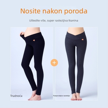 Trudničke legice od čistog pamuka, niski struk, za vanjsku upotrebu, lagane za proljeće i jesen