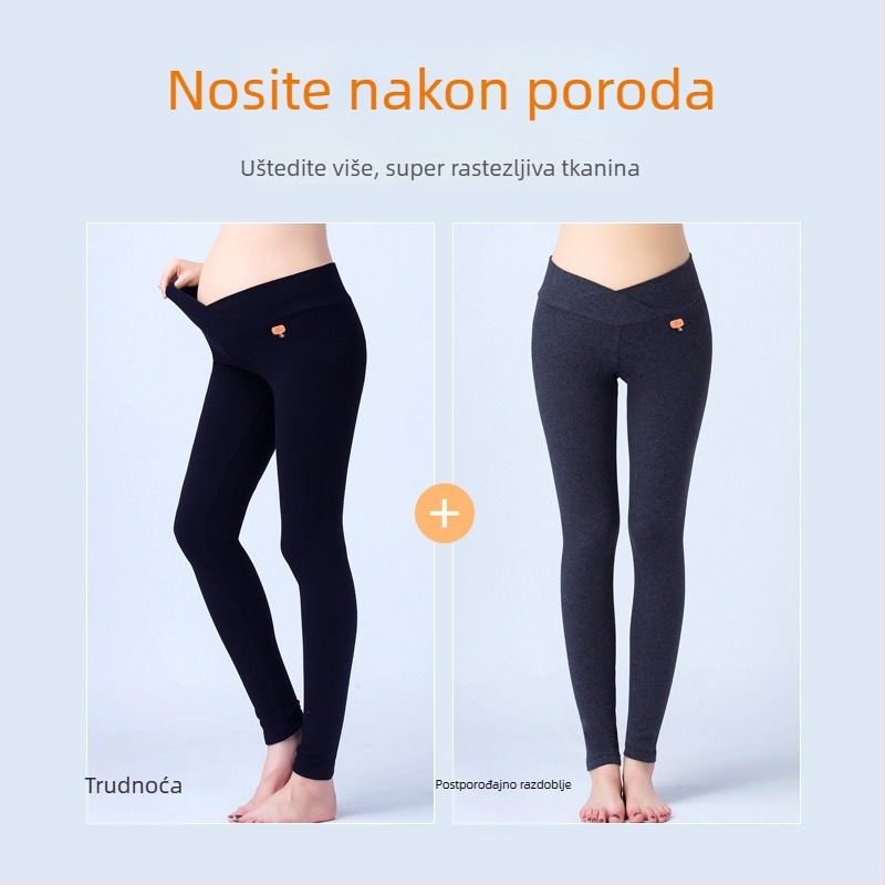 Trudničke legice od čistog pamuka, niski struk, za vanjsku upotrebu, lagane za proljeće i jesen