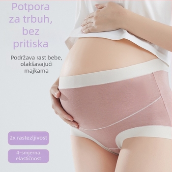 Modal trudničke donje rublje za žene, visoki struk s pamukom u području prepona, pogodno za sve faze trudnoće i postporođajno razdoblje, antibakterijsko, prozračno.