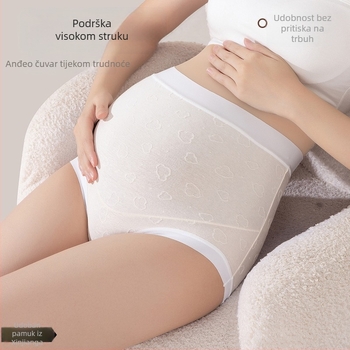 60 komada pamukastih jacquard gaćica za trudnice, s visokim pojasom, podrška trbuha, 7A kvaliteta pamuka