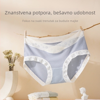 Trudničko donje rublje srednjeg struka s podstavom od mulberry svile, antibakterijsko, prozračno, nježno za kožu i udobno za trudnoću