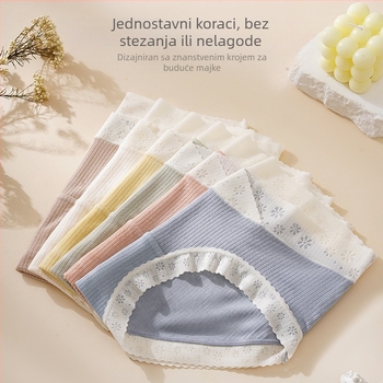Trudničko donje rublje srednjeg struka s podstavom od mulberry svile, antibakterijsko, prozračno, nježno za kožu i udobno za trudnoću