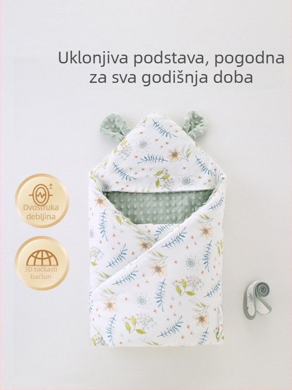 Pamukasta deka za grljenje novorođenčadi, klasa A, unutarnja baršunasta prevleka, punjenje od kemijskih vlakana, sve sezone