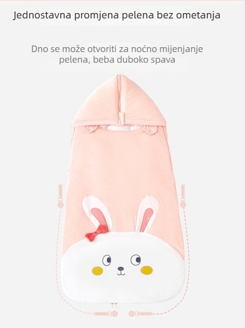 Candy Teddy Debela pamučna zavojnica za novorođenčad – jesen i zima, crtani uzorak