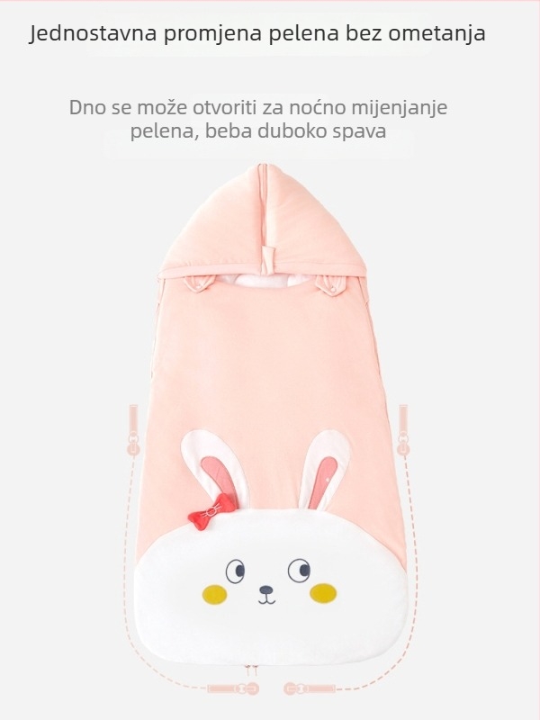 Candy Teddy Debela pamučna zavojnica za novorođenčad – jesen i zima, crtani uzorak