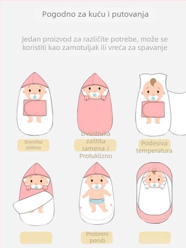 Candy Teddy Debela pamučna zavojnica za novorođenčad – jesen i zima, crtani uzorak