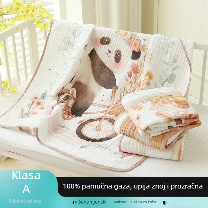 7A antibakterijski šestostruki češljani pamuk za kupanje s digitalnim otiskom, za bebe, nježan prema koži