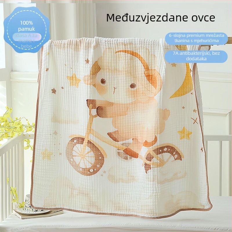 7A antibakterijski šestostruki češljani pamuk za kupanje s digitalnim otiskom, za bebe, nježan prema koži