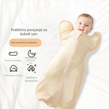 BDL/BIDOLE Ljetni tanki 100% pamuk zavijajuća spavaća vrećica za bebe, 80–100 cm, jednobojna