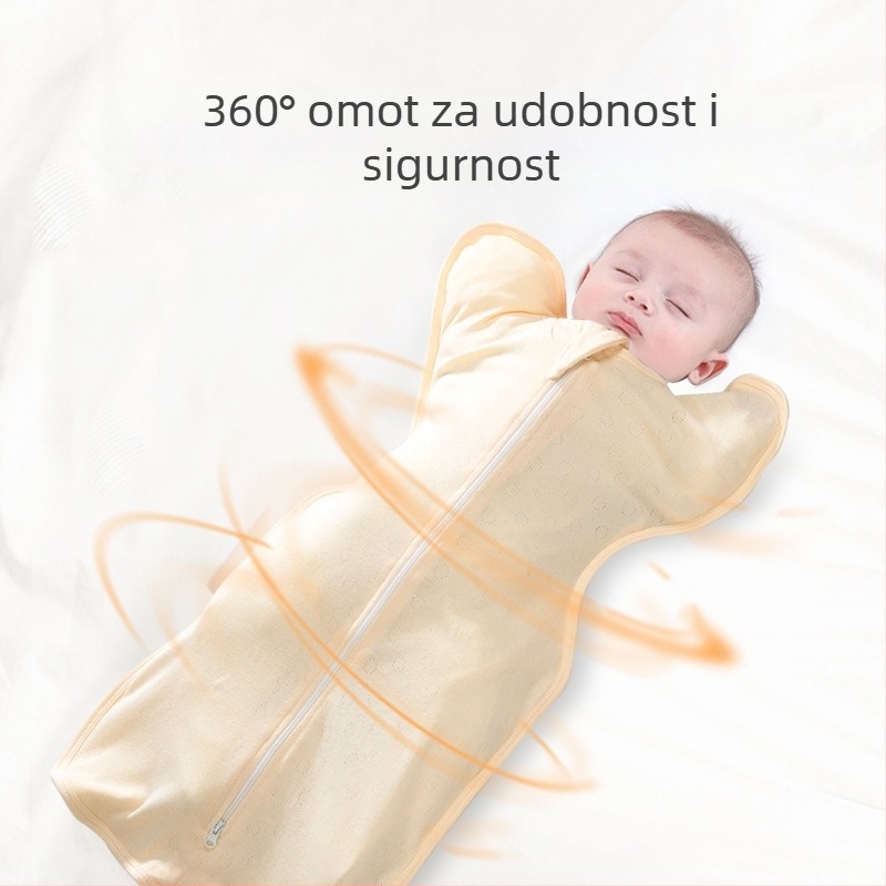 BDL/BIDOLE Ljetni tanki 100% pamuk zavijajuća spavaća vrećica za bebe, 80–100 cm, jednobojna