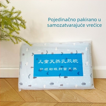 Jastuk od prirodnog lateksa za djecu s pamukom navlakom — crtani dizajn, potpora vrata za bebe, latex jezgra za učenike, za san