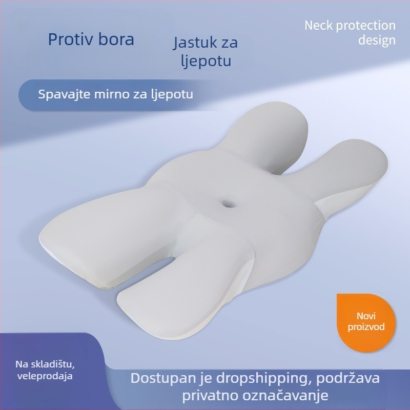 Jastuk od memorijske pjene u obliku leptira za duboki san, podrška za vrat, za bočni san, ne pritiskuje lice ni uši.