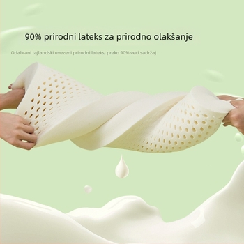 Antibakterijski i protiv grinja latex jastuk s prirodnim kaučukom, sadržaj latexa 80–90%, valovit oblik, potpora vrata, za odrasle, pogodan za dom ili studentski dom