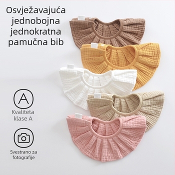 Dječji bib od 100% pamuka s gazom, jesensko-zimski stil, korejski dizajn, za djecu 0-2 godine