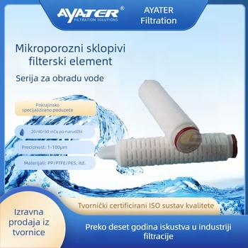 5-inčni PTFE precizan plisirani filtracijski element s PP mikroporoznom membranom, 0,22 mm, sučelje 226