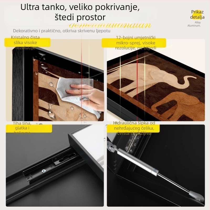 Uokvirena dekorativna slika za električnu kutiju s motivom retro slona