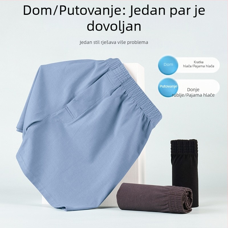 Pamukaste muške bokserice i labave kućne šorceve za ljeto