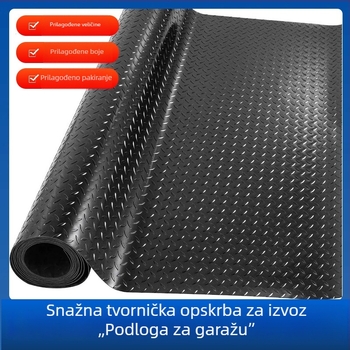 PVC prostirka za garažu i roštilj, crni dijamantni uzorak, vodootporna i otporna na habanje protivklizna podloga za kuhinju, skladište i trgovačke hodnike
