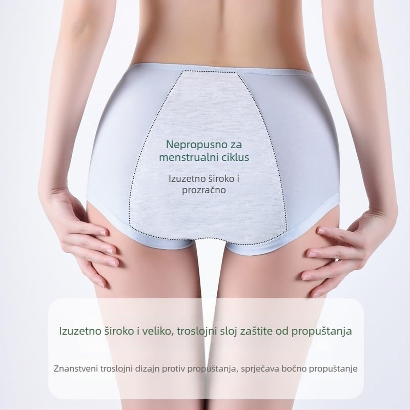 Ženske gaćice za menstrualni od modala, visoka elasticnost, upijaju vlagu, prozračne, nježne na dodir, koži-prijazne, pamuk podstava u preponama