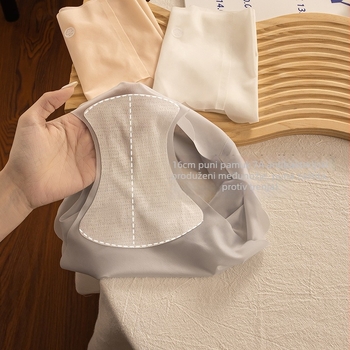 7A antibakterijske ženske gaćice Ice Silk s produženim preponom, pamuk podstava, srednji pojas, plus veličina