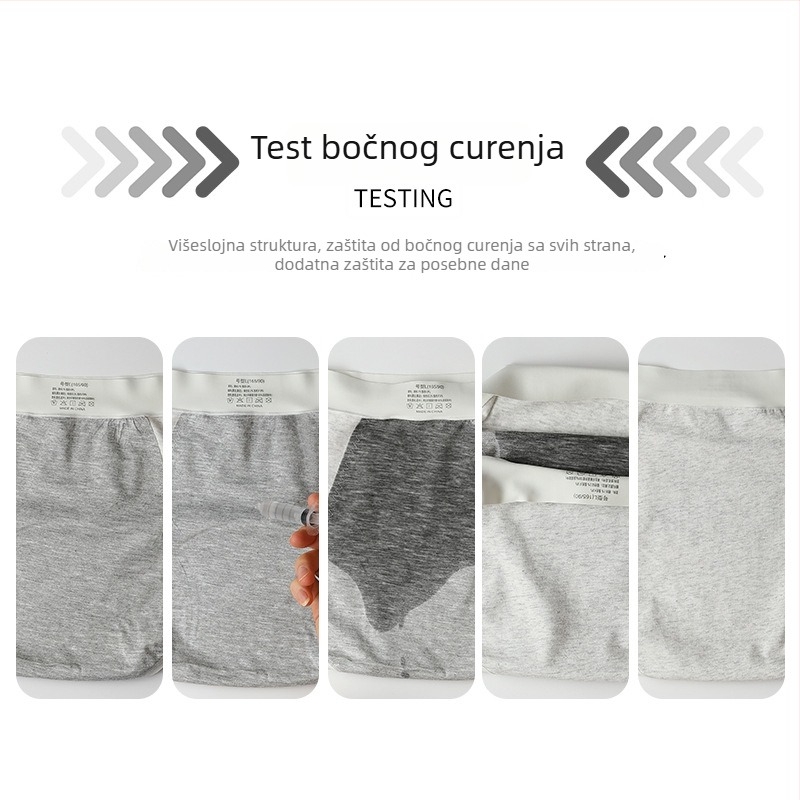 A-kategorije pamukaste menstrualne gaćice s osjećajem prirodne kože, zaštita od curenja sa bočnih strana, jednostavno za čišćenje, pokrivaju bokove, ženske gaćice