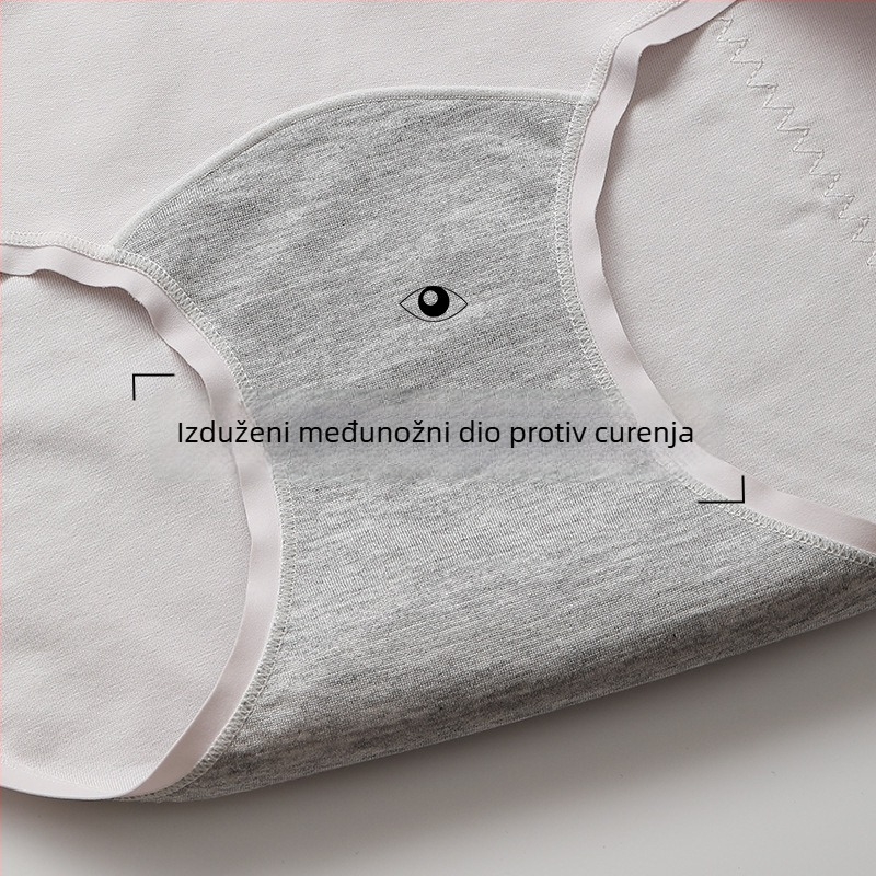 A-kategorije pamukaste menstrualne gaćice s osjećajem prirodne kože, zaštita od curenja sa bočnih strana, jednostavno za čišćenje, pokrivaju bokove, ženske gaćice