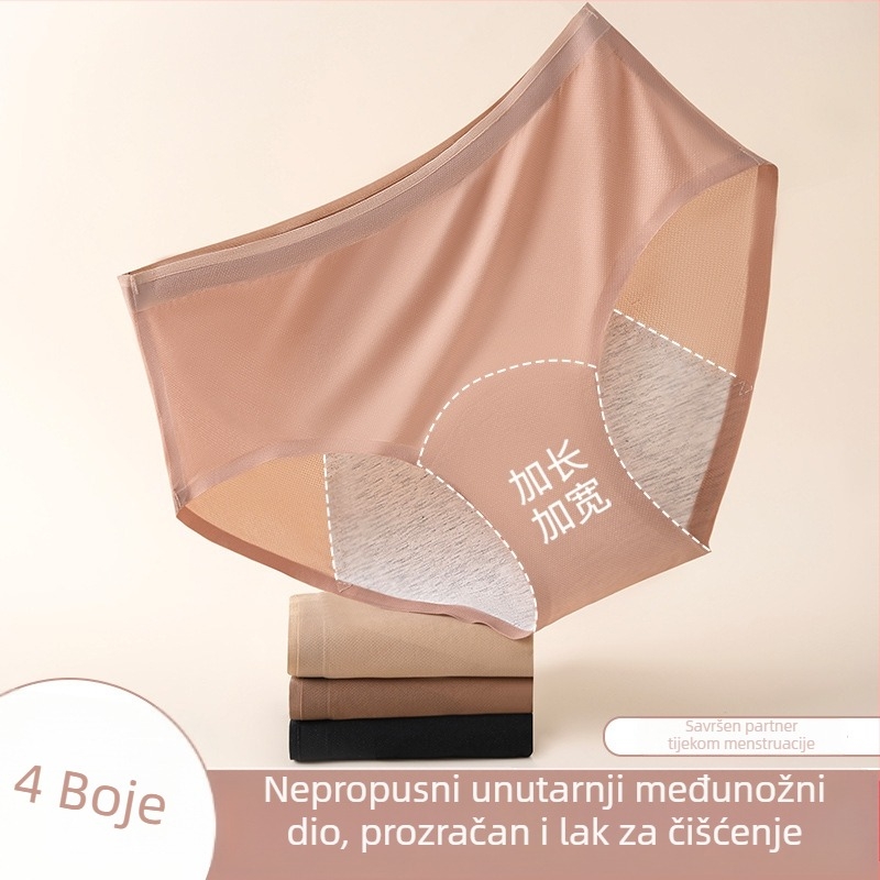 Menstrualne gaćice s zaštitom od curenja, tanak kroj, žene PLUS veličine, ekstra duge i široke, najlon tkanina s pamukom u preponama