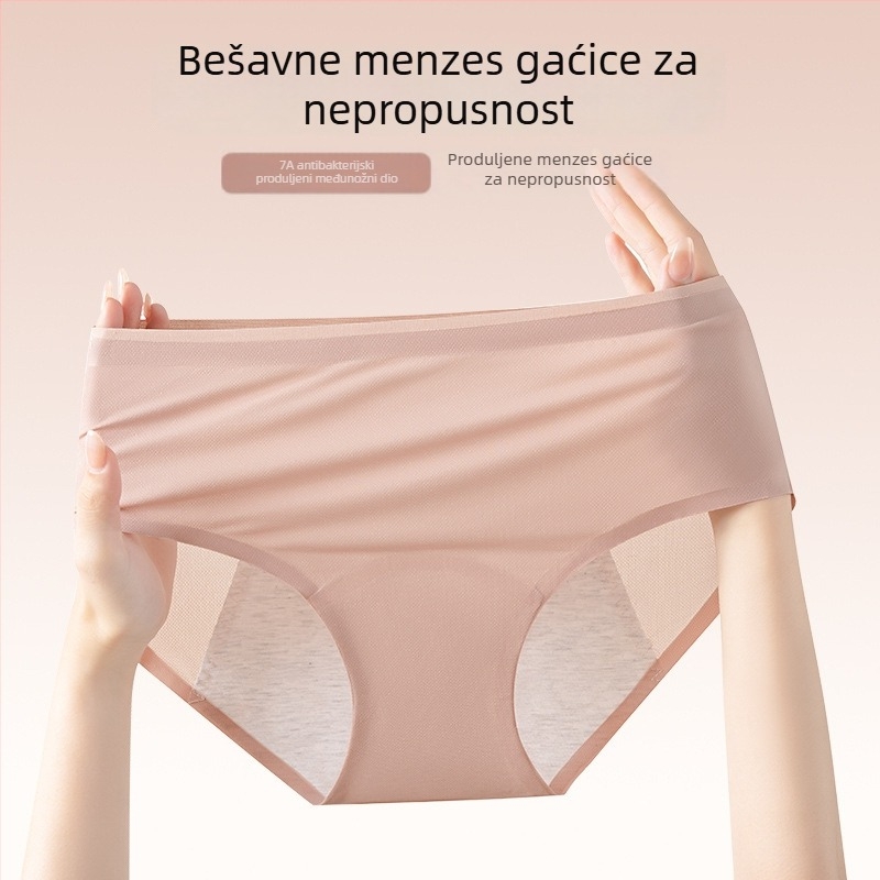 Menstrualne gaćice s zaštitom od curenja, tanak kroj, žene PLUS veličine, ekstra duge i široke, najlon tkanina s pamukom u preponama