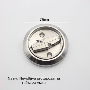 Nevidljiva ručka za vrata od nehrđajućeg čelika, okrugli povlačni prsten, za skrivene ili ugrađene vrata