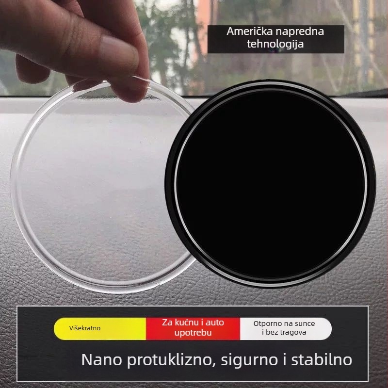 Popularna nano-prijanjajuća protuklizna podloga za automobil, okrugla dekorativna postavka za telefon u vozilu, viskozni protuklizni jastučić otporan na visoke temperature