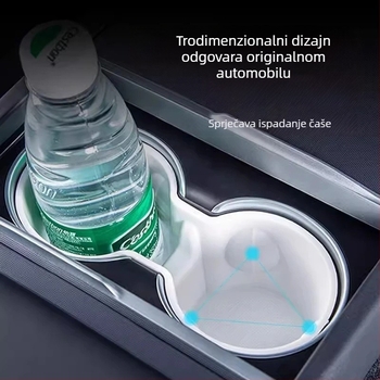 Držač čaše za Tesla Model Y i Model 3, s pretincom za čaše i limiterom