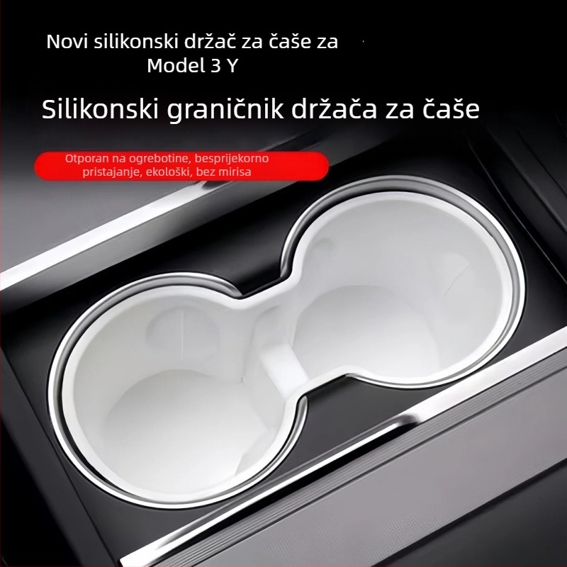 Držač čaše za Tesla Model Y i Model 3, s pretincom za čaše i limiterom