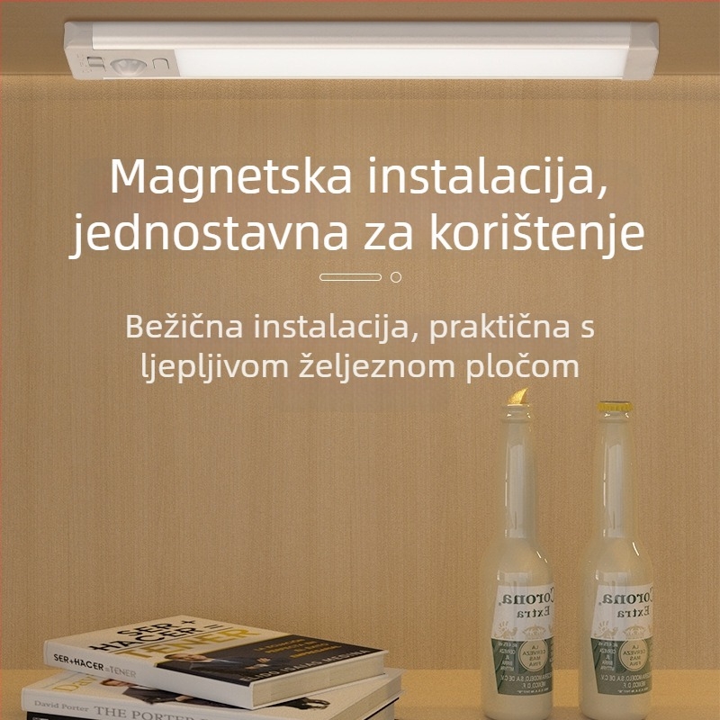 Senzorska svjetiljka za ormar s magnetskim pričvršćivanjem, tri boje temperature, bez kabela, duga samoljepljiva LED traka
