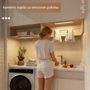 Senzor pokreta za ormarić i noćno osvjetljenje, LED traka s tri boje temperature, bežično stolno svjetlo