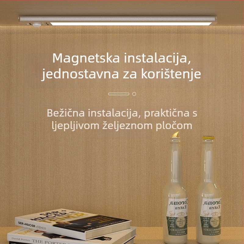 Senzor pokreta za ormarić i noćno osvjetljenje, LED traka s tri boje temperature, bežično stolno svjetlo