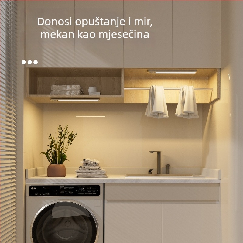 Senzor pokreta za ormarić i noćno osvjetljenje, LED traka s tri boje temperature, bežično stolno svjetlo