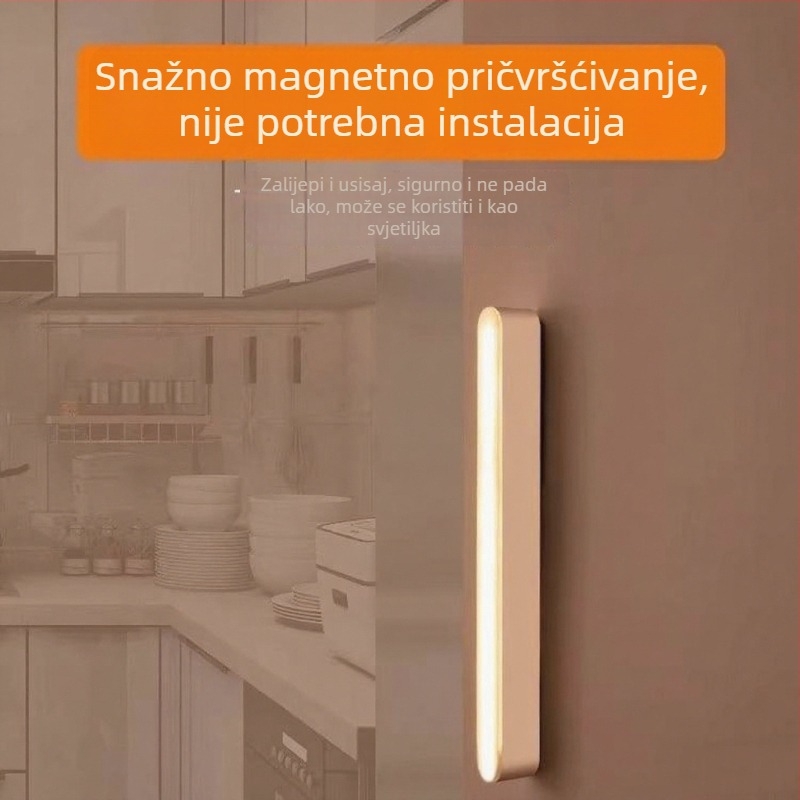 LED svjetlo sa senzorom pokreta, magnetska samoljepljiva traka za ormar, napajano baterijom svjetlo za studentski dom/ormar, magnetsko zidno svjetlo