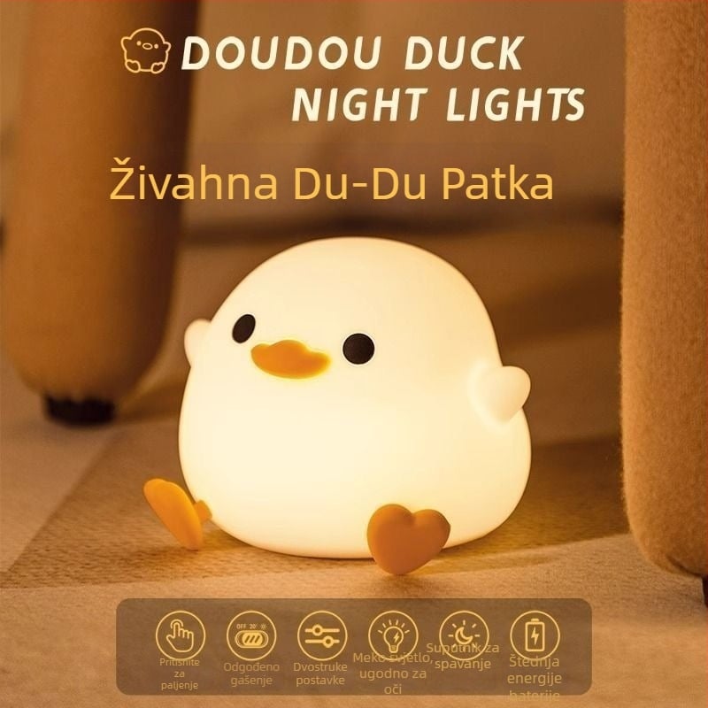 Noćna lampica za bebu – silikonasta lampica na dodir, USB napajanje, zaštita očiju, oblik životinje, 10×10 cm, pogodna za spavaću sobu i noćno hranjenje