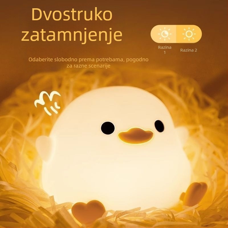 Noćna lampica za bebu – silikonasta lampica na dodir, USB napajanje, zaštita očiju, oblik životinje, 10×10 cm, pogodna za spavaću sobu i noćno hranjenje
