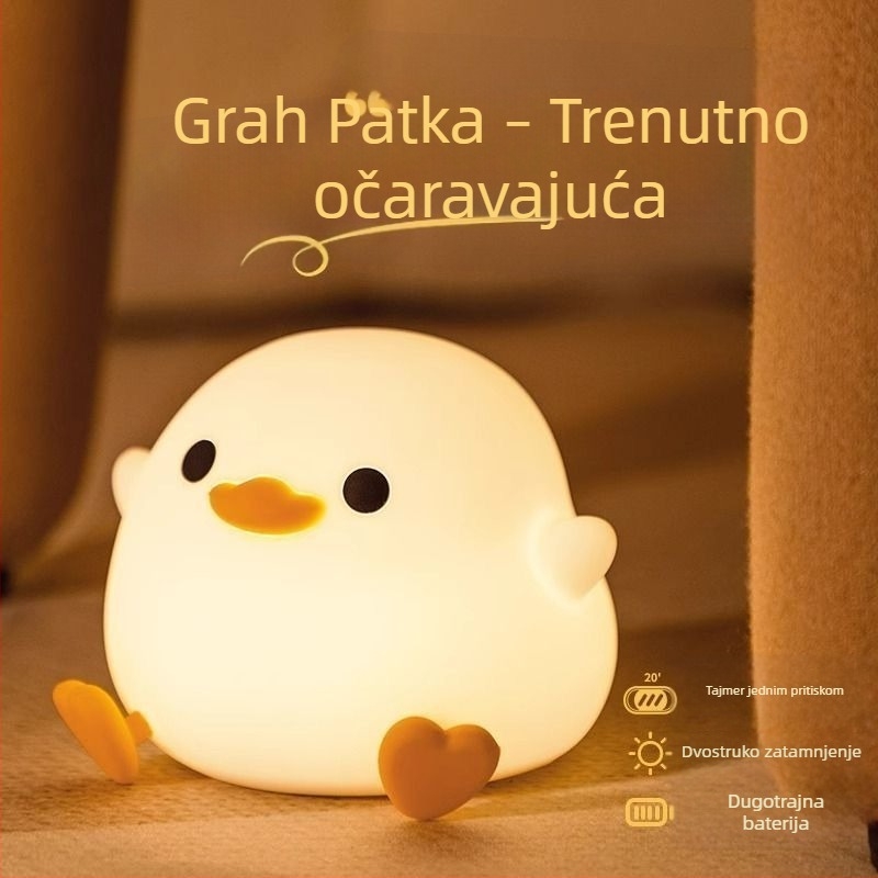 Noćna lampica za bebu – silikonasta lampica na dodir, USB napajanje, zaštita očiju, oblik životinje, 10×10 cm, pogodna za spavaću sobu i noćno hranjenje