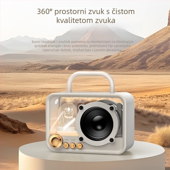 Kreativni retro Bluetooth zvučnik za stol – mini zvučnik sa subwooferom, prenosni bežični Bluetooth zvučnik