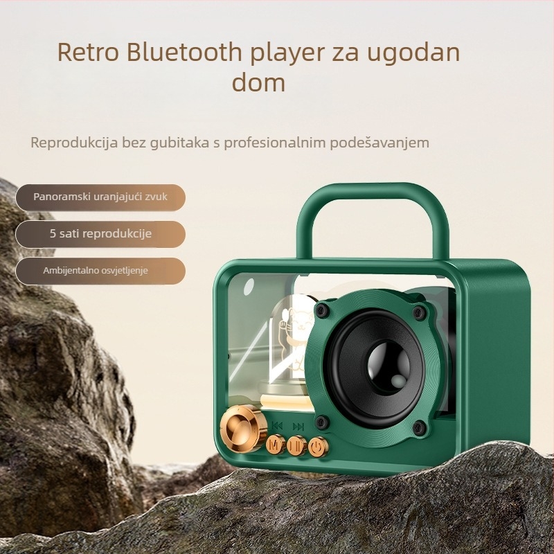 Kreativni retro Bluetooth zvučnik za stol – mini zvučnik sa subwooferom, prenosni bežični Bluetooth zvučnik